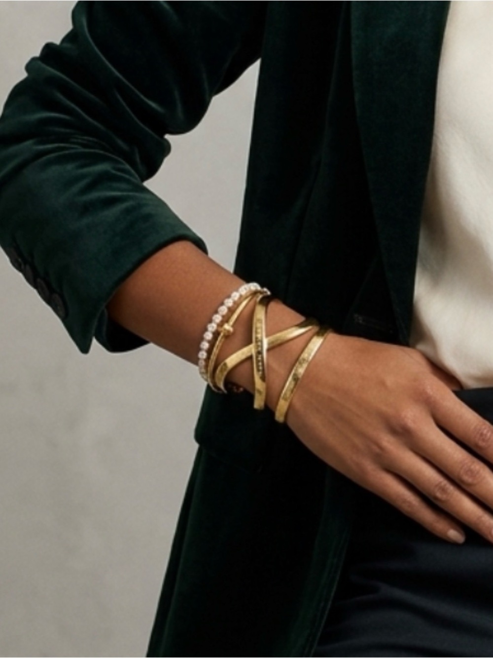 Rustic Cuff Gold Tone Cuff Bracelet.